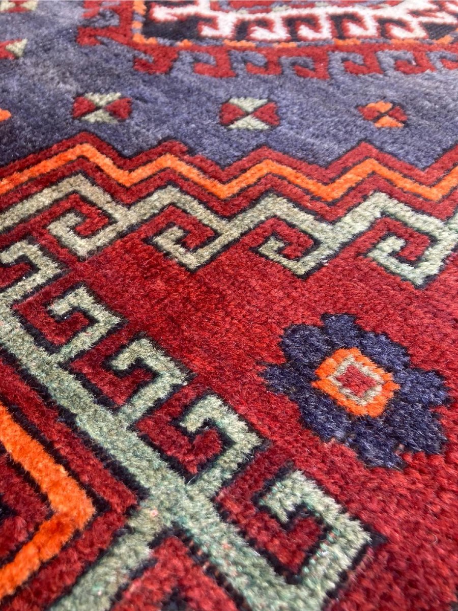 Tapis Kazak. Caucase. Milieu 20 ième. 255 x 140 cm-photo-4
