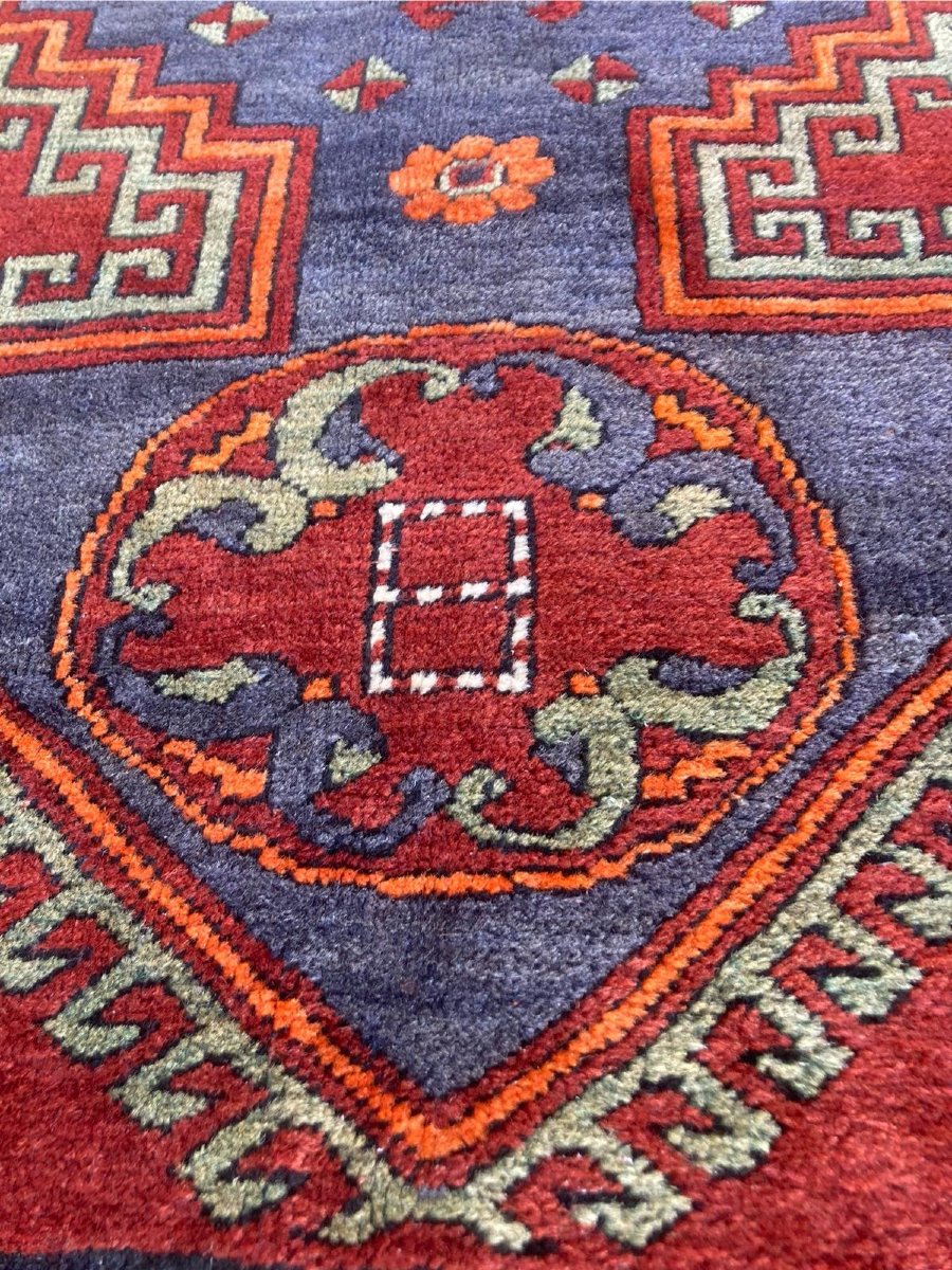 Tapis Kazak. Caucase. Milieu 20 ième. 255 x 140 cm-photo-5