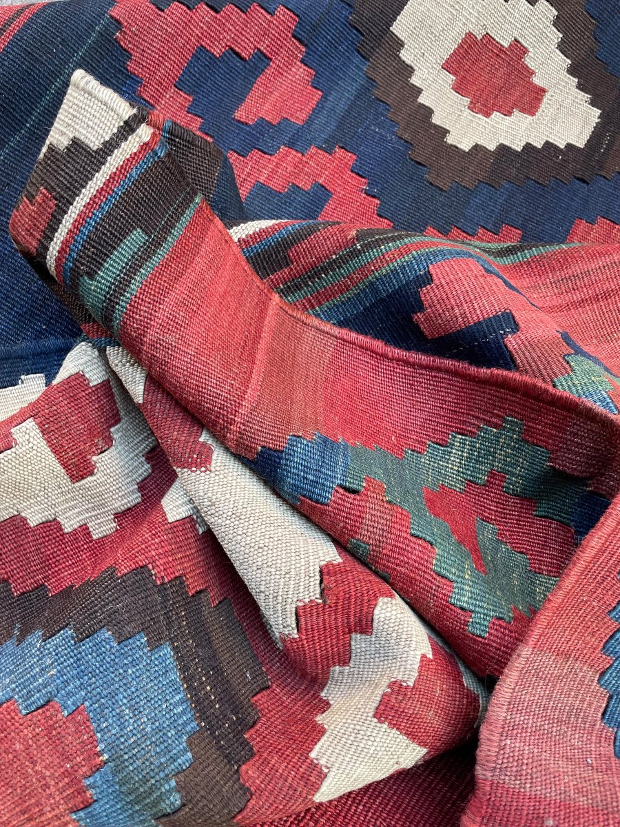 Kilim Kazak. Caucase. Circa 1880. 255 x 225 cm-photo-4