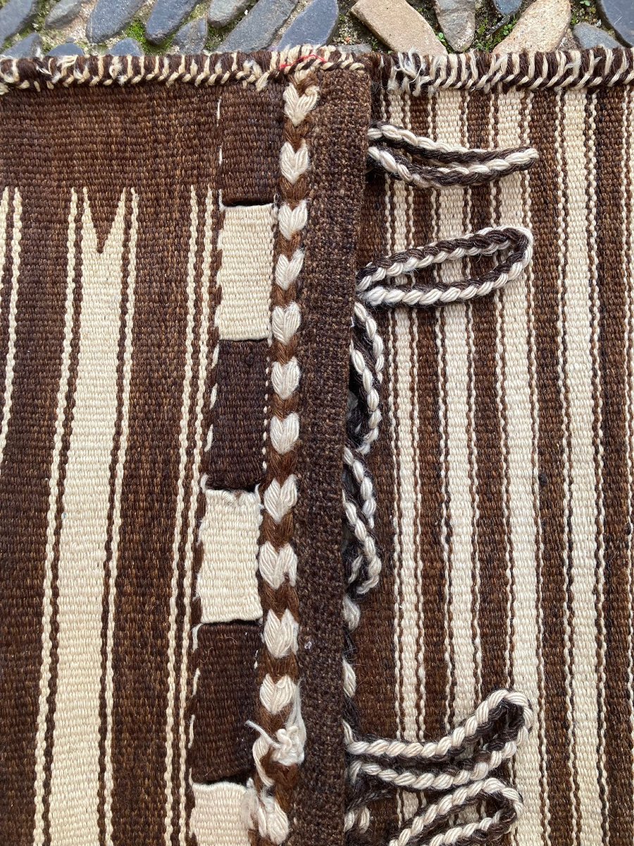 Pair Of Anatolian Shoulder Bags. Natural Wool. Mid-20th Century. 150 X 75 Cm-photo-2