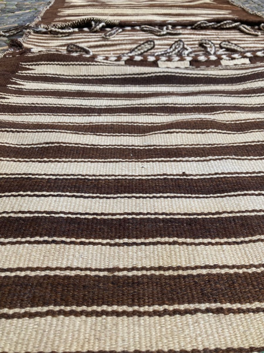 Pair Of Anatolian Shoulder Bags. Natural Wool. Mid-20th Century. 150 X 75 Cm-photo-4