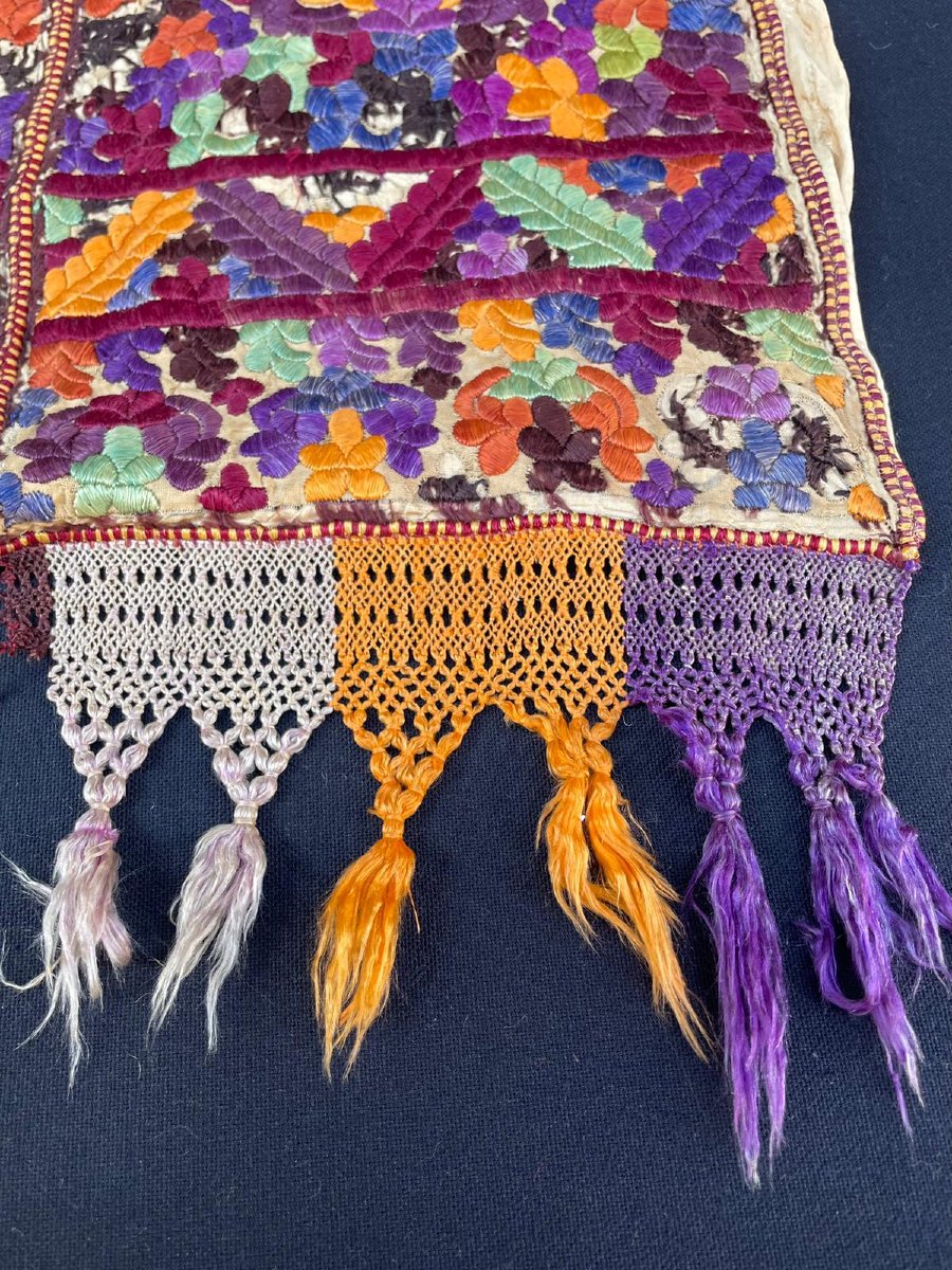 Silk Embroidery. Khamiya. Rabat. Morocco. Circa 1900. 55 X 42 Cm-photo-4