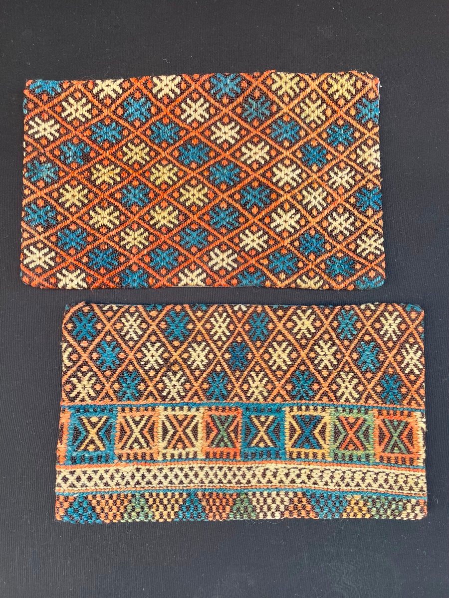 Pair Of Anatolian Kilim Cushions. Early 20th Century. 50 X 30 Cm (×2)-photo-2