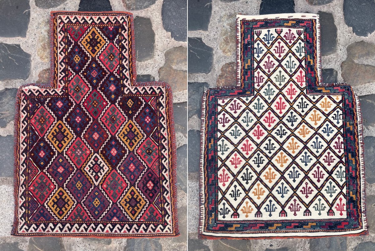 Namakdan (poche à sel). Qashqai. Perse. Milieu 20 ième. 53 x 38 cm-photo-3