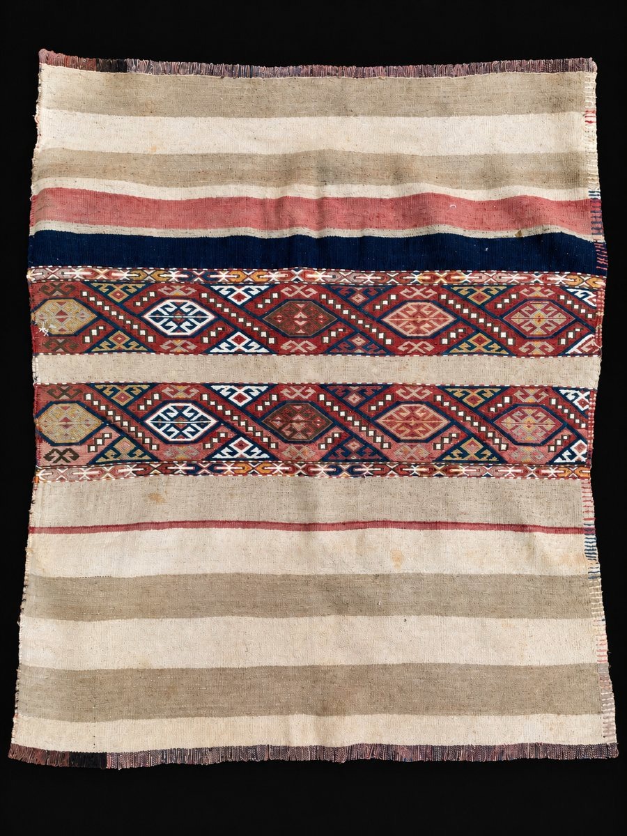 Chuval ( poche à céréales ). Mersin - Anatolie. Circa 1920. 125 x 115 cm cm