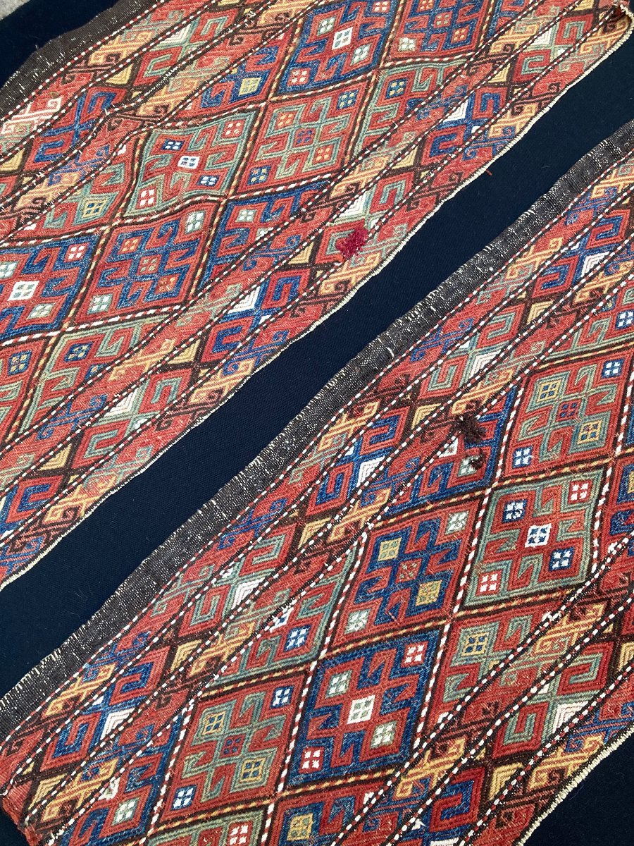 Pair Of Maffrash Shahsaven Fragments / Persia. Circa 1880. 110 X 45 Cm (x2)-photo-2