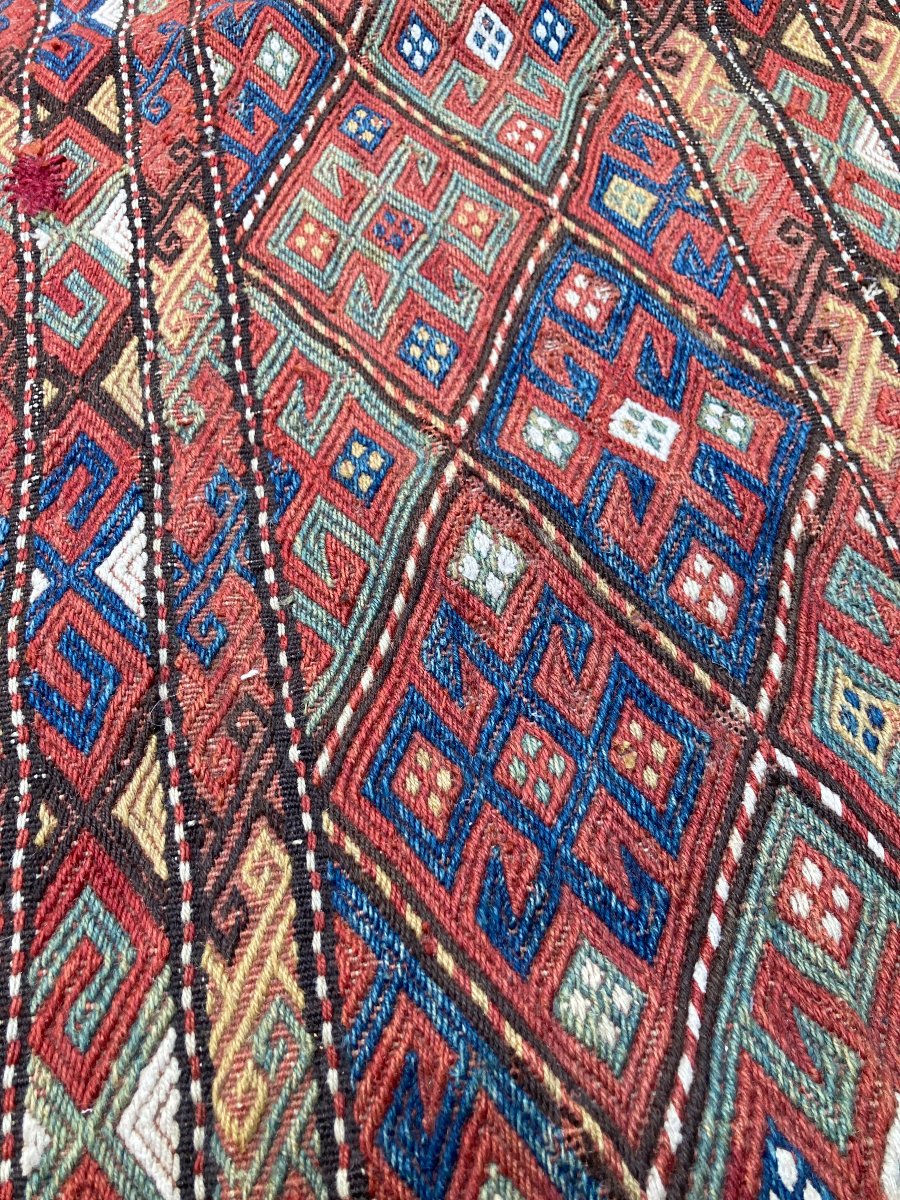 Pair Of Maffrash Shahsaven Fragments / Persia. Circa 1880. 110 X 45 Cm (x2)-photo-4