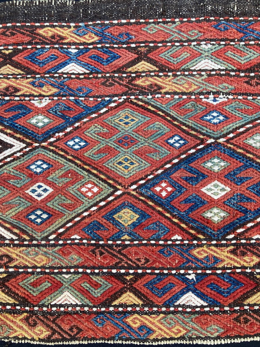 Pair Of Maffrash Shahsaven Fragments / Persia. Circa 1880. 110 X 45 Cm (x2)-photo-2