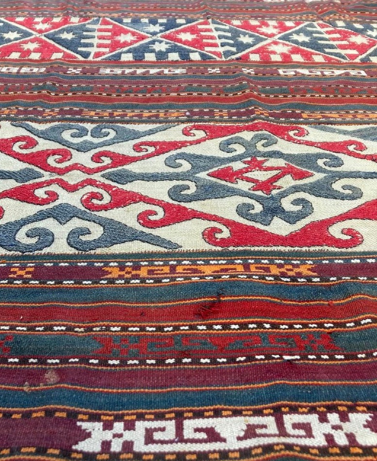 Gajeri Kilim - Uzbekistan. Circa 1900.  308 X 146 Cm-photo-3