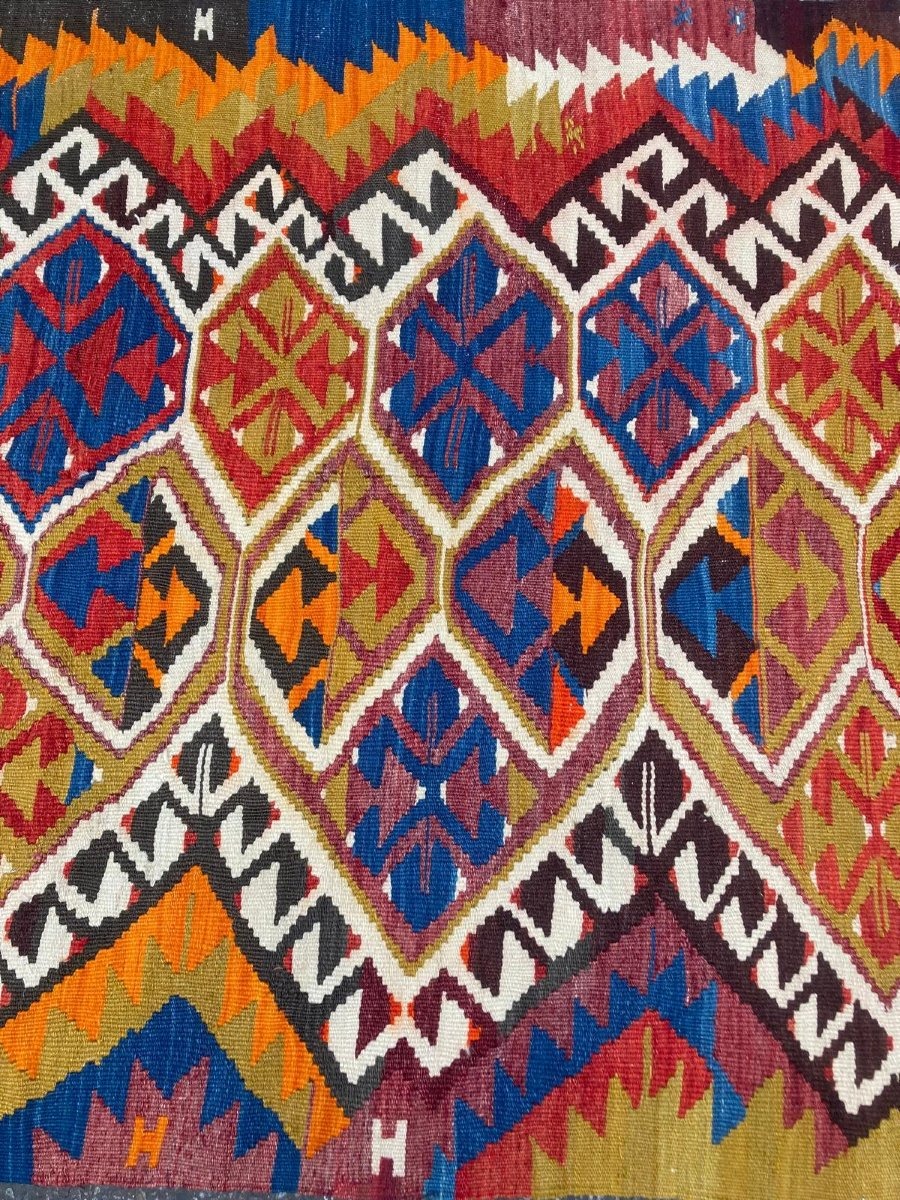 Anatolian Kilim. Mid-20th Century. 305 X 125 Cm-photo-2