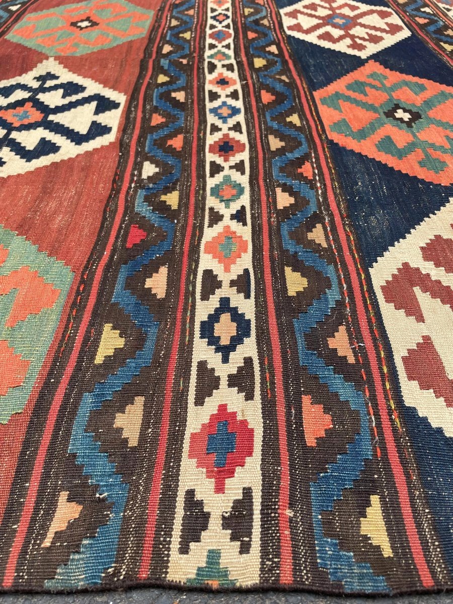 Kilim Kazak. Caucase. Circa 1900. 280 x 165 cm-photo-3