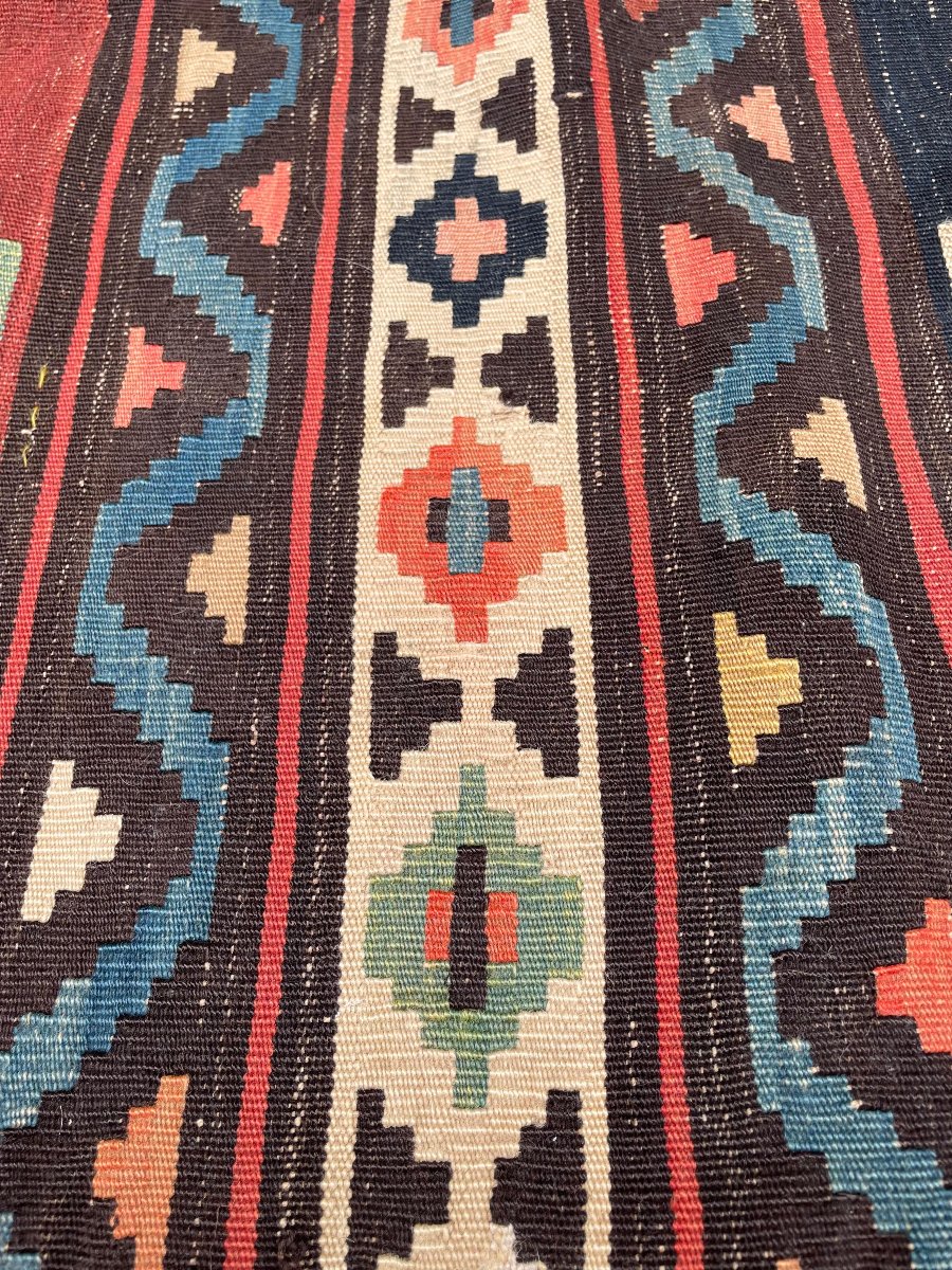 Kilim Kazak. Caucase. Circa 1900. 280 x 165 cm-photo-2