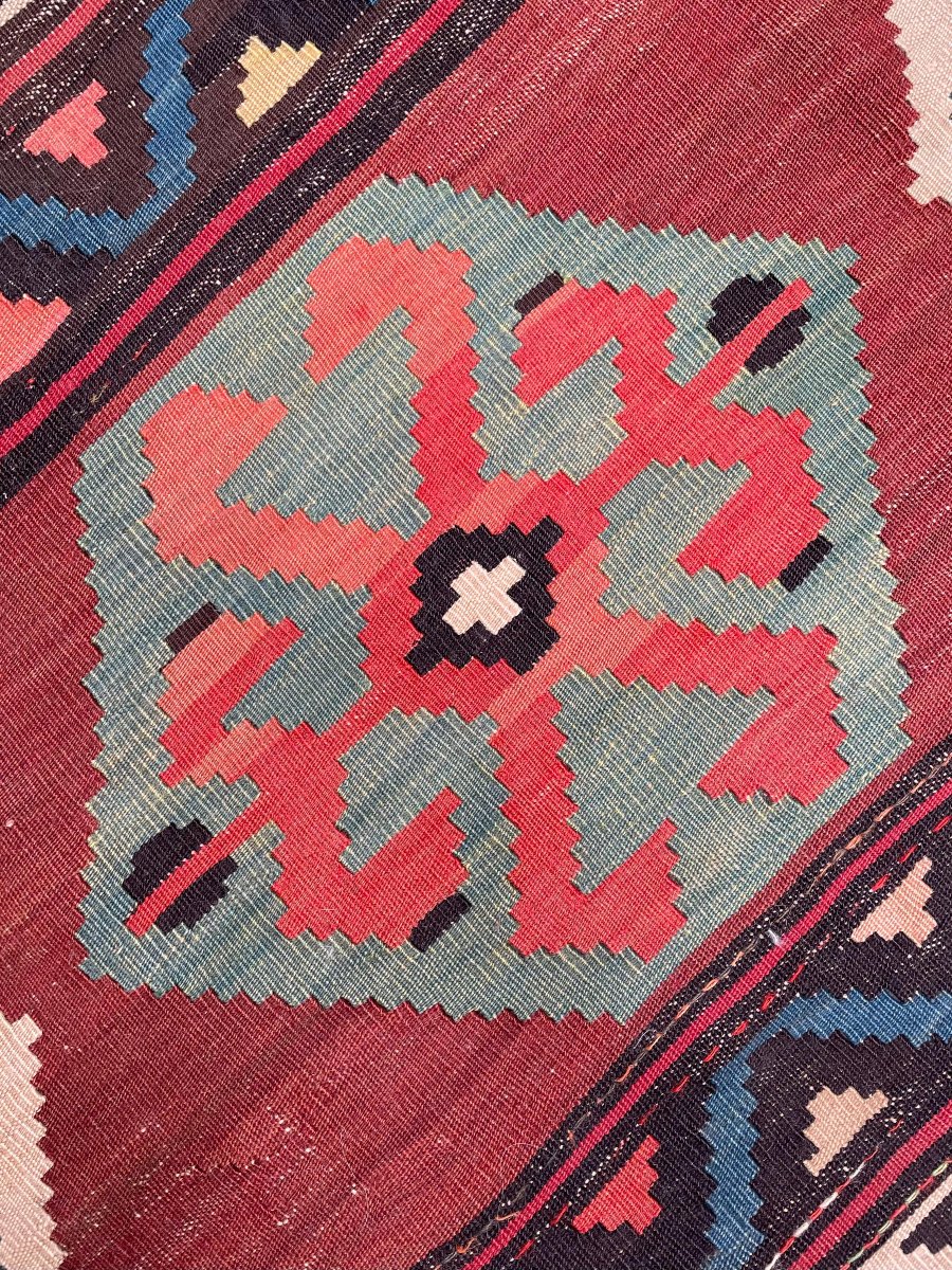 Kilim Kazak. Caucase. Circa 1900. 280 x 165 cm-photo-4
