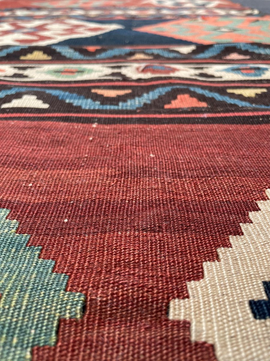 Kilim Kazak. Caucase. Circa 1900. 280 x 165 cm-photo-5