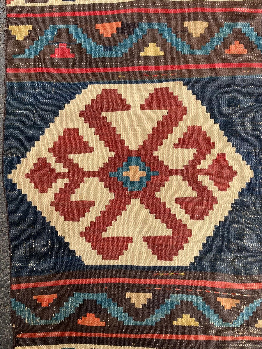 Kilim Kazak. Caucase. Circa 1900. 280 x 165 cm-photo-7
