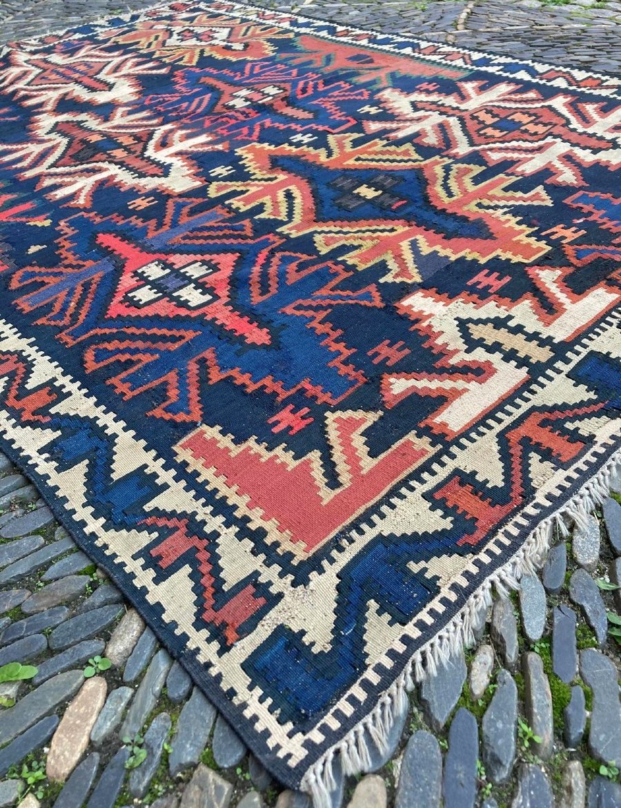 Kuba Kilim - Azerbaijan. Circa 1880. 185 X 125 Cm-photo-3