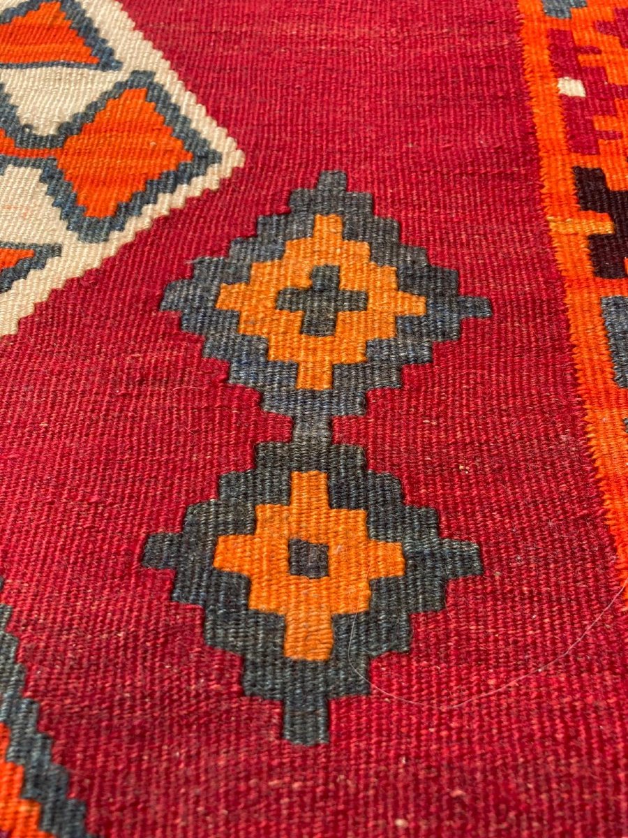 Kilim Qashqai. Perse. Milieu 20 ième. 230 x 153 cm-photo-2