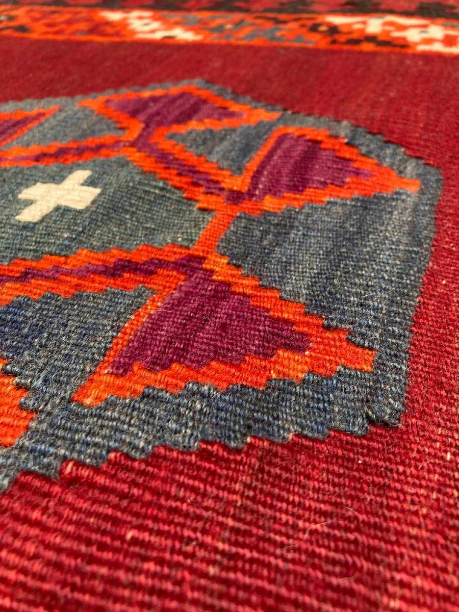 Kilim Qashqai. Perse. Milieu 20 ième. 230 x 153 cm-photo-1