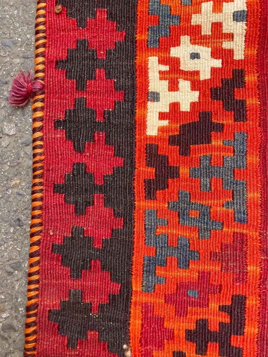 Kilim Qashqai. Perse. Milieu 20 ième. 230 x 153 cm-photo-2