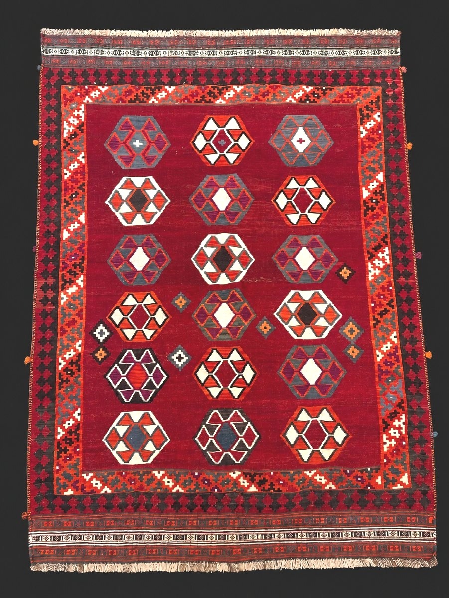 Qashqai Kilim. Persia. Mid-20th Century. 230 X 153 Cm