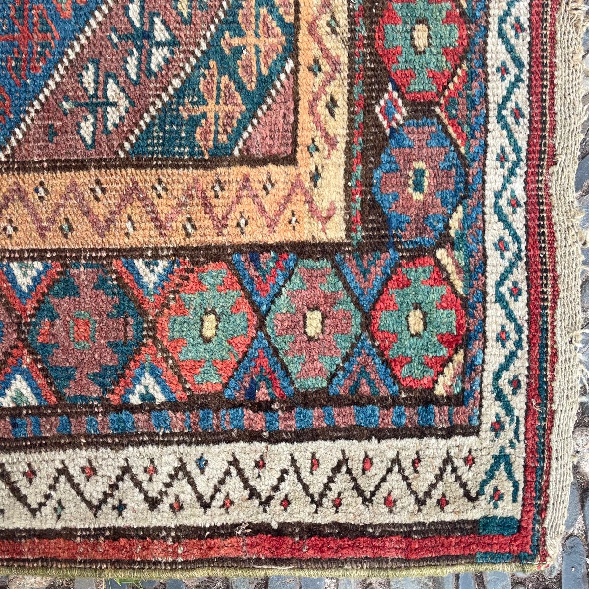 Tapis Gendje. Azerbaïdjan. Caucase. Circa 1880. 114 x 86 cm-photo-4