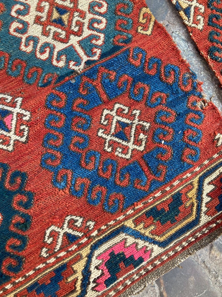 Pair Of Fragments From Maffrash, Karabakh / Caucasus. Circa 1880. 52 X 48 Cm -photo-2