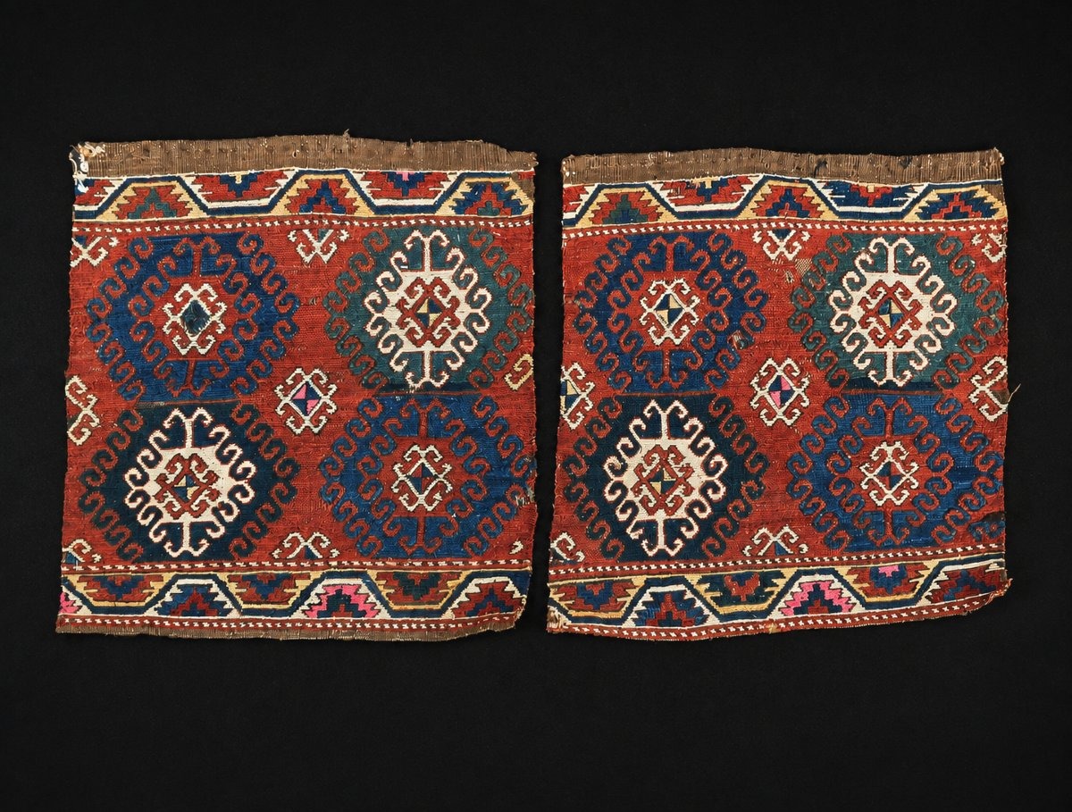 Pair Of Fragments From Maffrash, Karabakh / Caucasus. Circa 1880. 52 X 48 Cm 