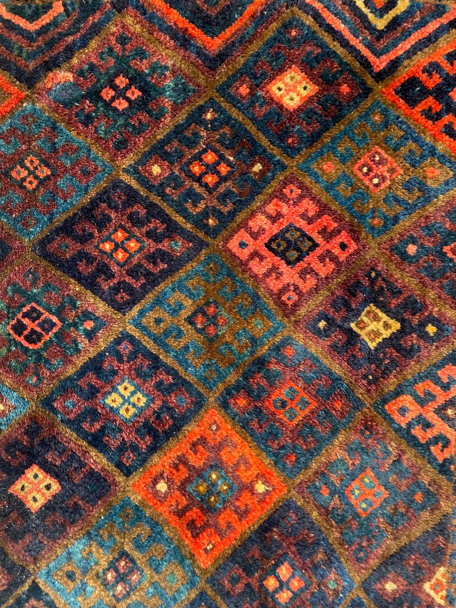Khorjin Rug. Kurdish Jaff. Circa 1900. 105 X 67 Cm-photo-4