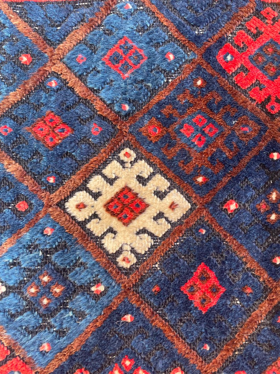 Khorjin Rug. Kurdish Jaff. Circa 1900. 110 X 78 Cm-photo-2
