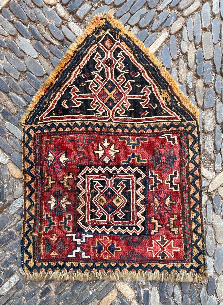 Porte Coran / Khorjin. Bathiyari. Perse. Circa 1880. 70 x 50 cm