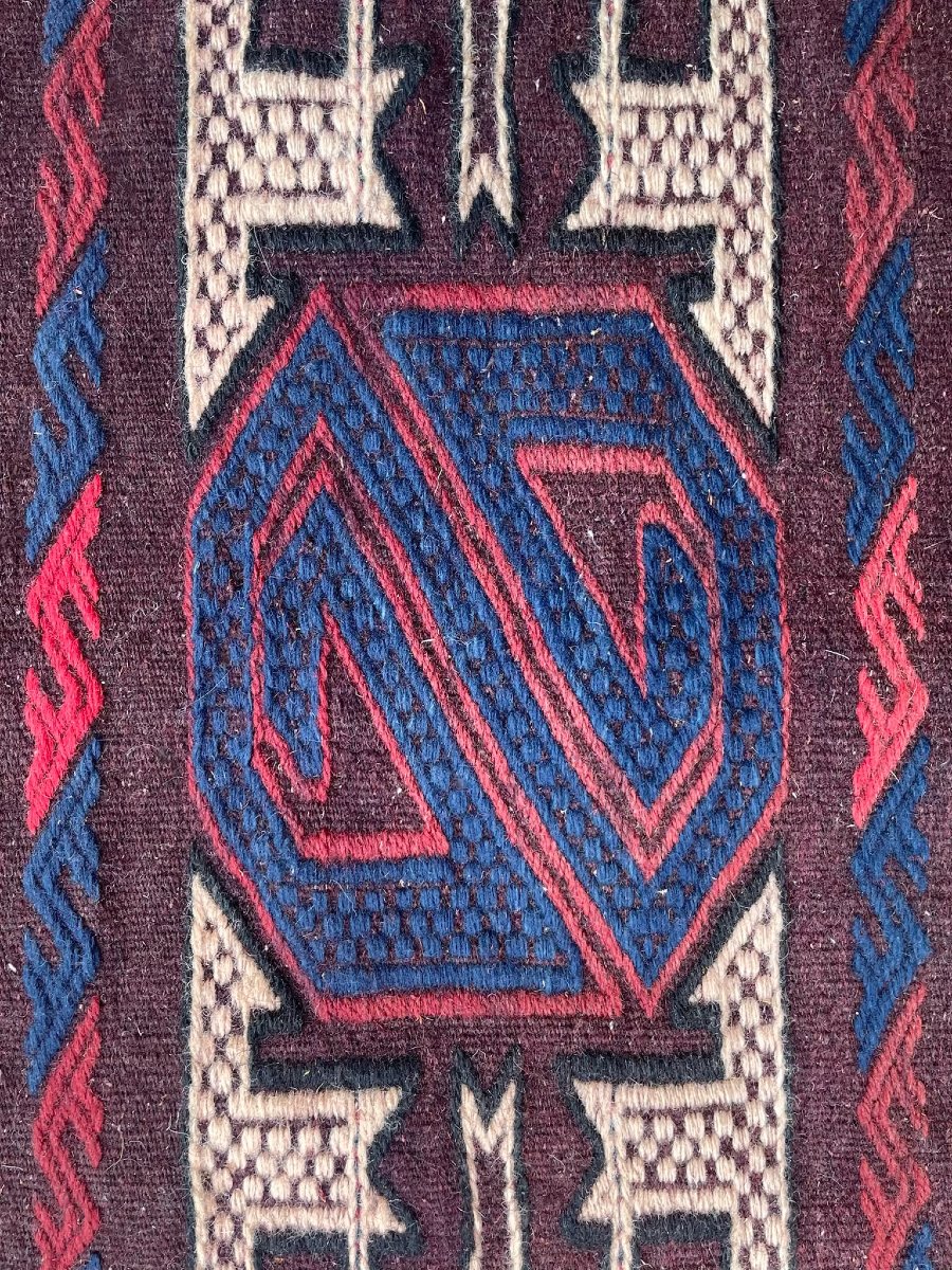 Kilim brodé Bergama. Anatolie. Milieu 20 ième. 115 x 72 cm-photo-4