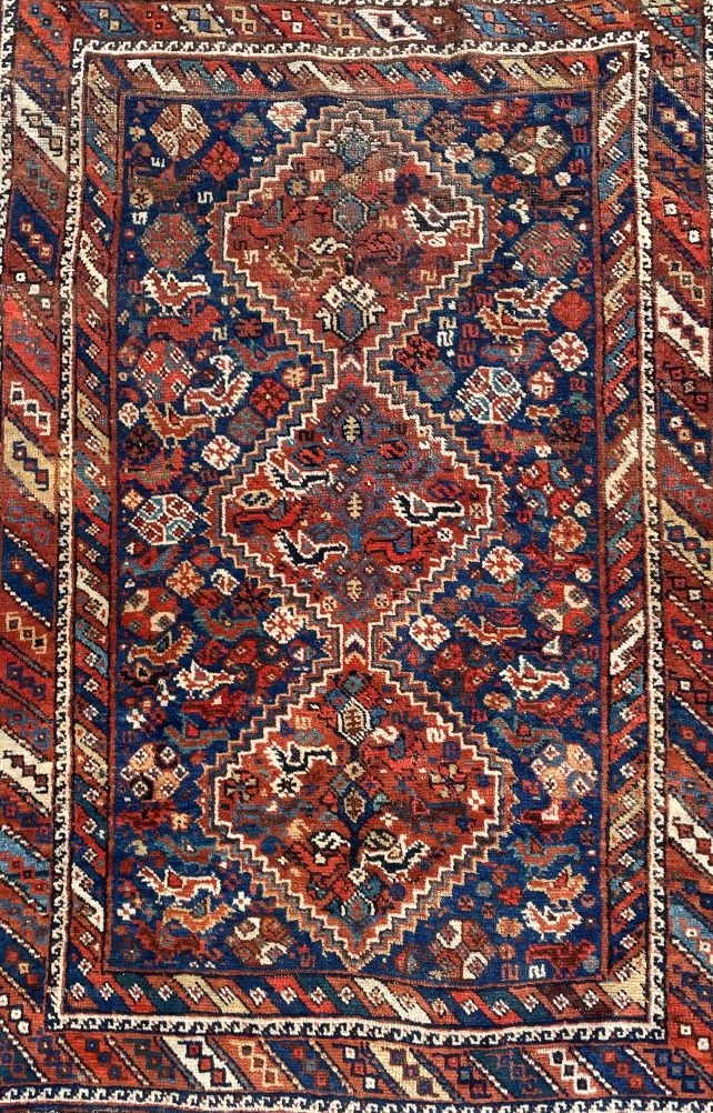 Qashqai Rug. Persia. Circa 1900. 126 X 90 Cm-photo-1