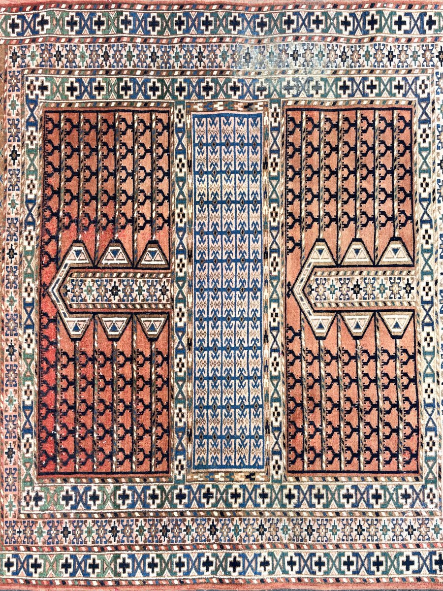 Tapis Turkmène / Tekke. Asie Centrale. Milieu 20 ième. 150 x 128 cm-photo-5