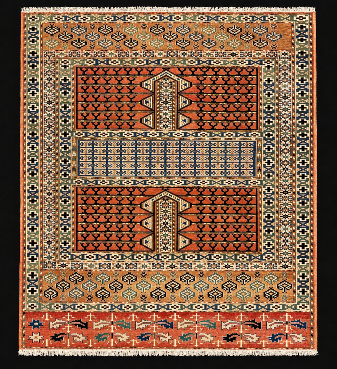 Tapis Turkmène / Tekke. Asie Centrale. Milieu 20 ième. 150 x 128 cm