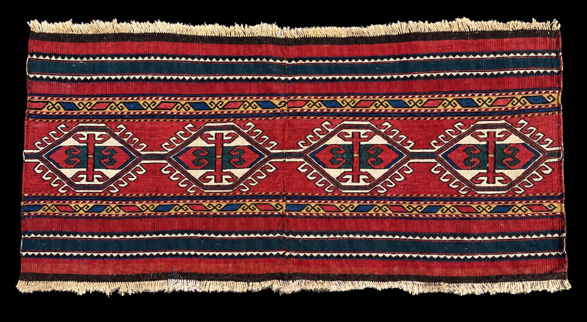 Assembled Maffrash Panels. Shahsaven. Persia. Circa 1880.  105 X 50 Cm. Rug