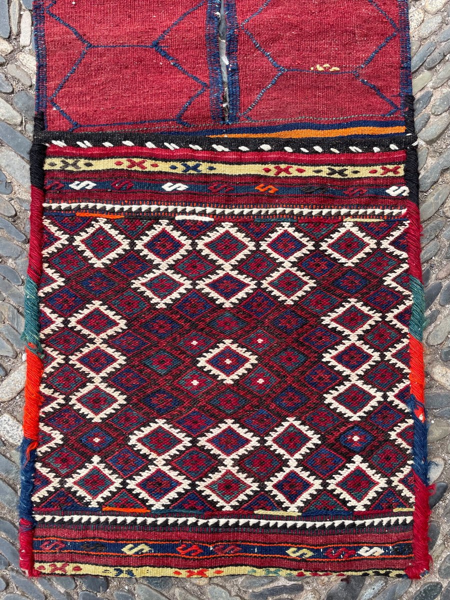 Double sacoche (Heybe). Anatolie. Milieu 20 ième. 147 x 48 cm. Tapis-photo-4