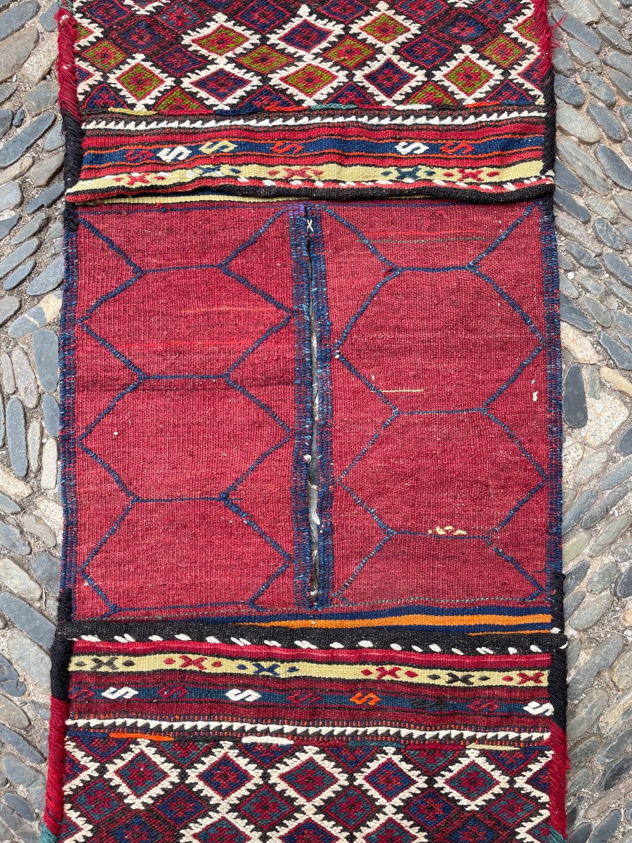 Double sacoche (Heybe). Anatolie. Milieu 20 ième. 147 x 48 cm. Tapis-photo-5