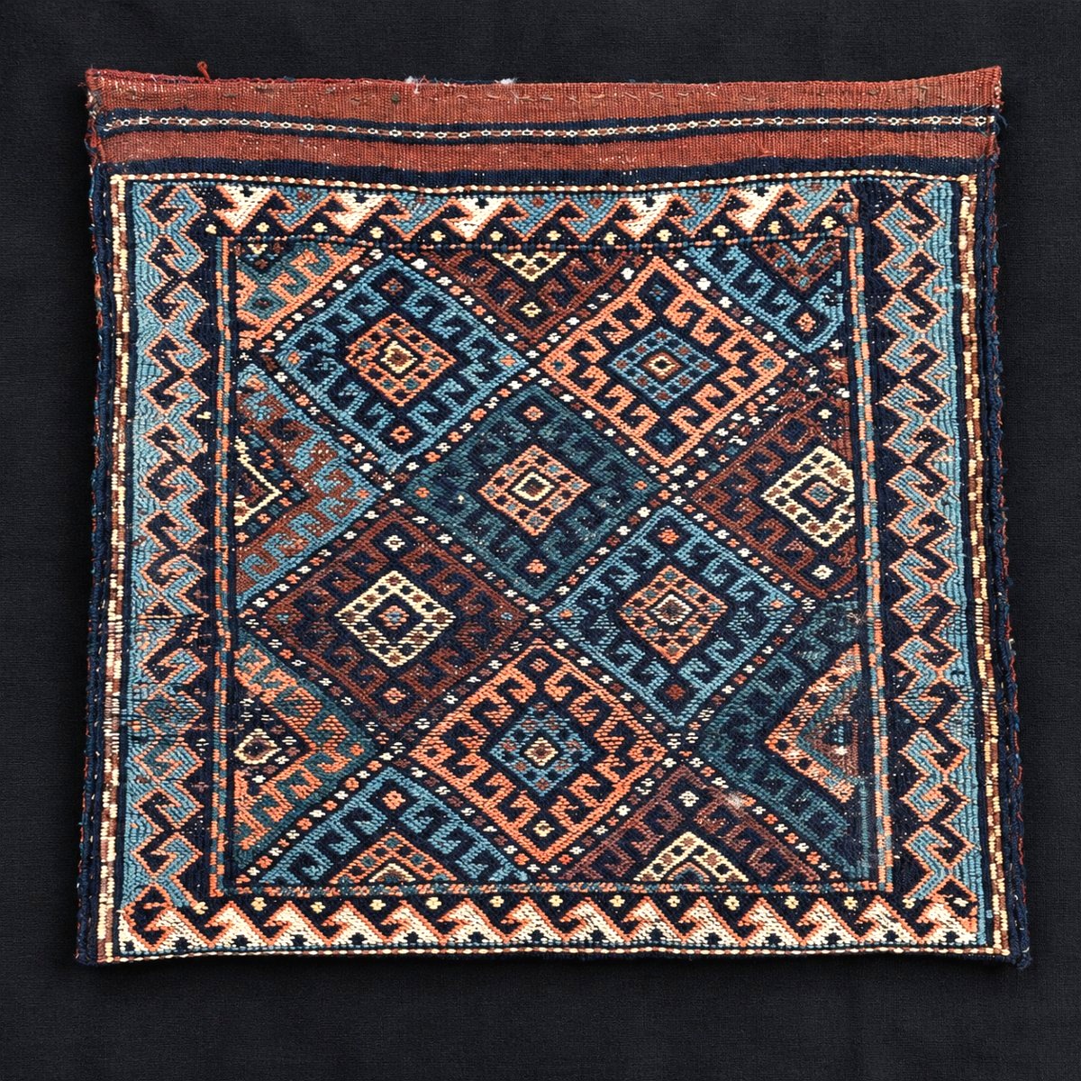 Khorjin / sacoche. Jaff Kurde. Perse. Circa 1900. 45 x 41 cm. Tapis