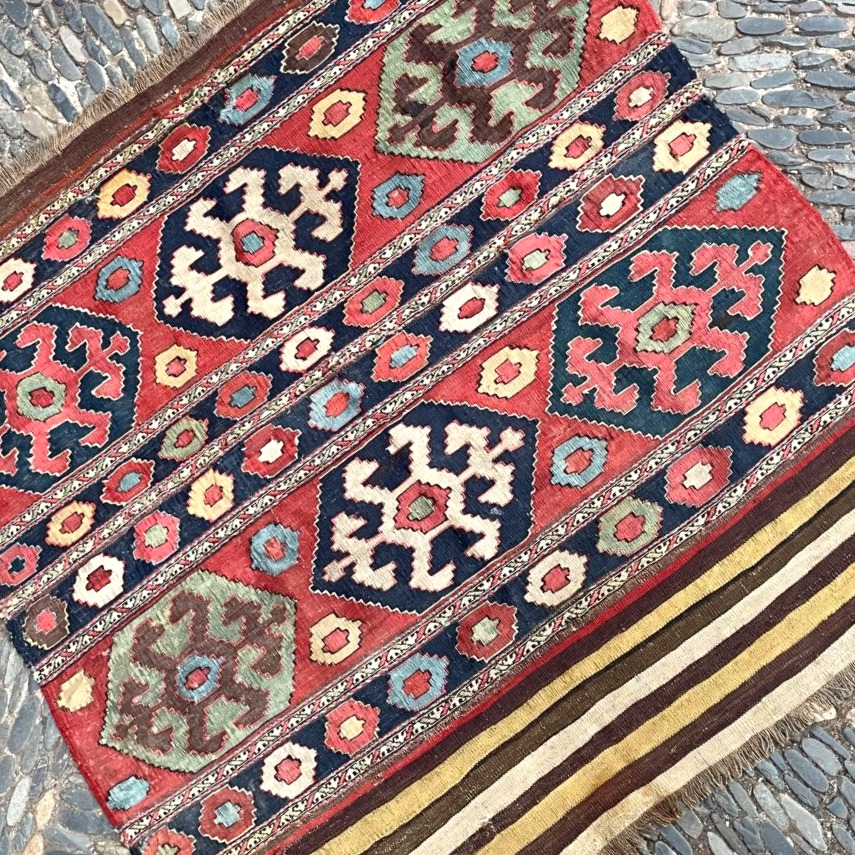 Maffrash Shahsaven. Perse. Circa 1880. 110 x 110 cm. Tapis tissé-photo-3