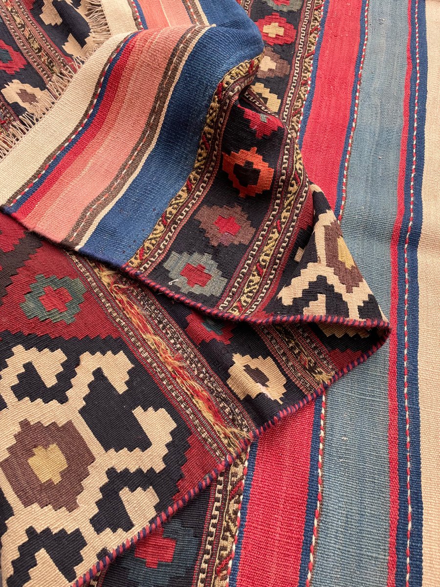 Kilim Shahsaven - Perse. Fin 19 ième. 140 x 100 cm. Tapis-photo-4