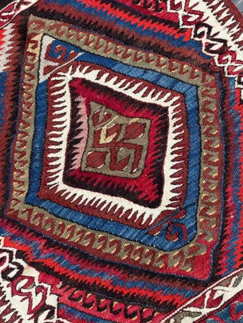 Kilim Fethiye - Anatolie. Circa 1900. 110 × 84 cm. Tapis-photo-2
