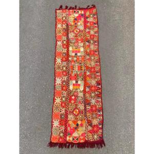 Kilim / Embroidery. Iraq. 1970s. 235 X 72 Cm