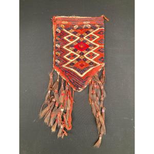 Tapis " sacoche à eau ". Yomud. Turkmène. Circa 1880. 58 x 40 cm