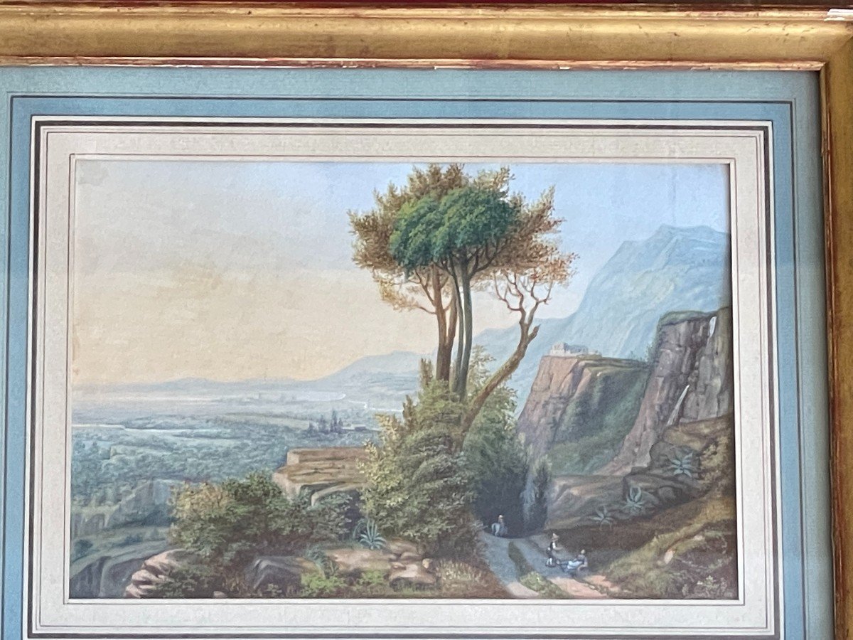 Aquarelle d'Un Paysage - XIXe Siècle-photo-2