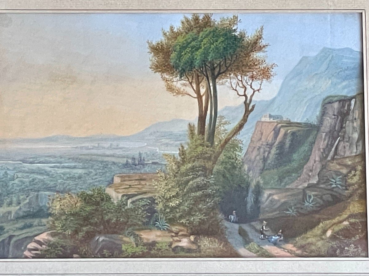 Aquarelle d'Un Paysage - XIXe Siècle-photo-3