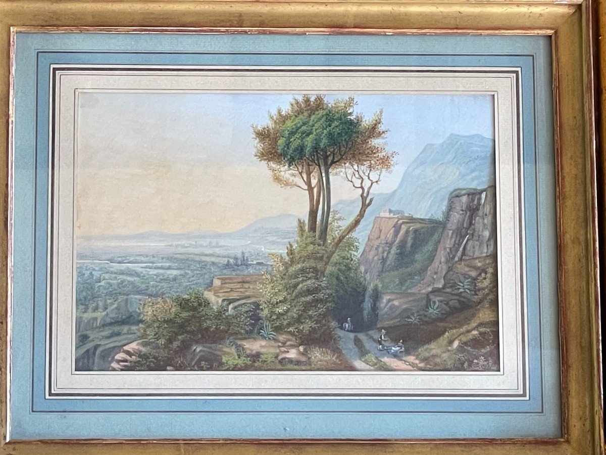 Aquarelle d'Un Paysage - XIXe Siècle