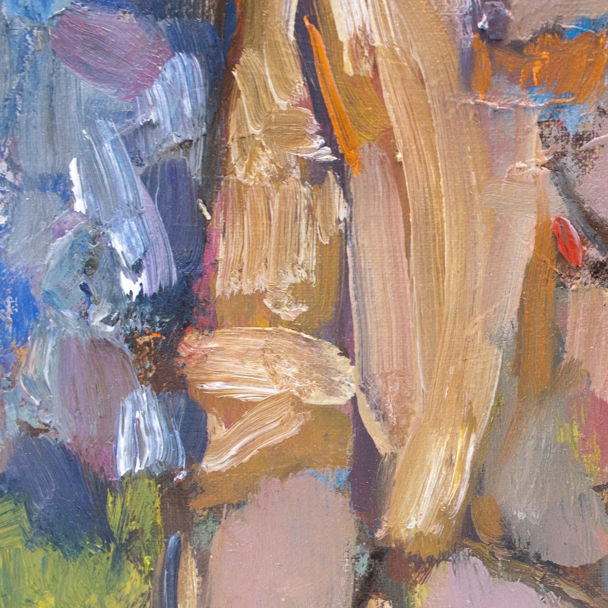 Peinture à l'huile sur toile, "Intérieur", par Savino Labò, 1968-photo-4