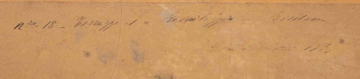 Chalk On Paper, By Gino Piccioni, "terrace On The Biellese Alps," Signed, 1933-photo-4