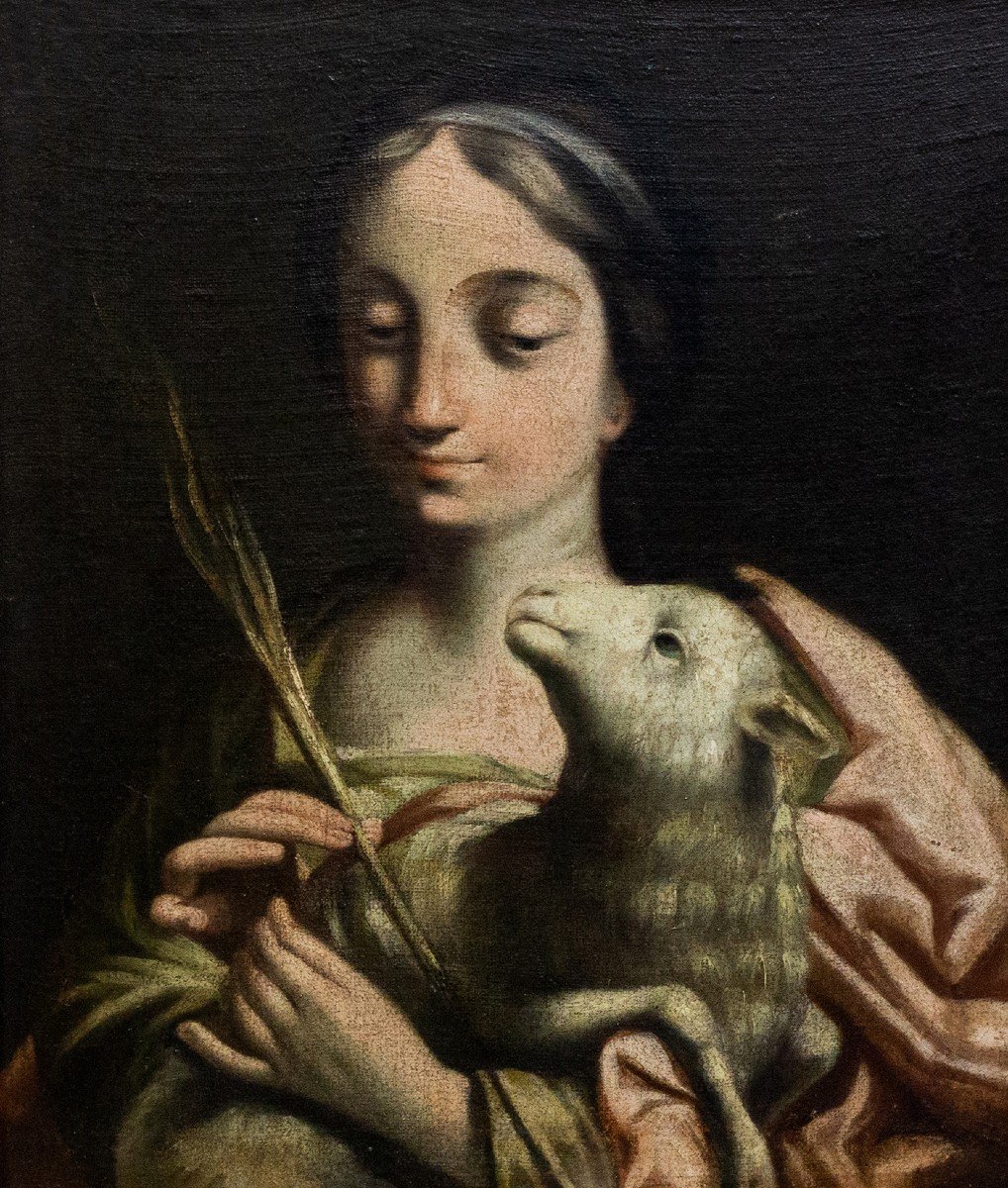 Oil On Canvas, "saint Agnes," 18th Century Era