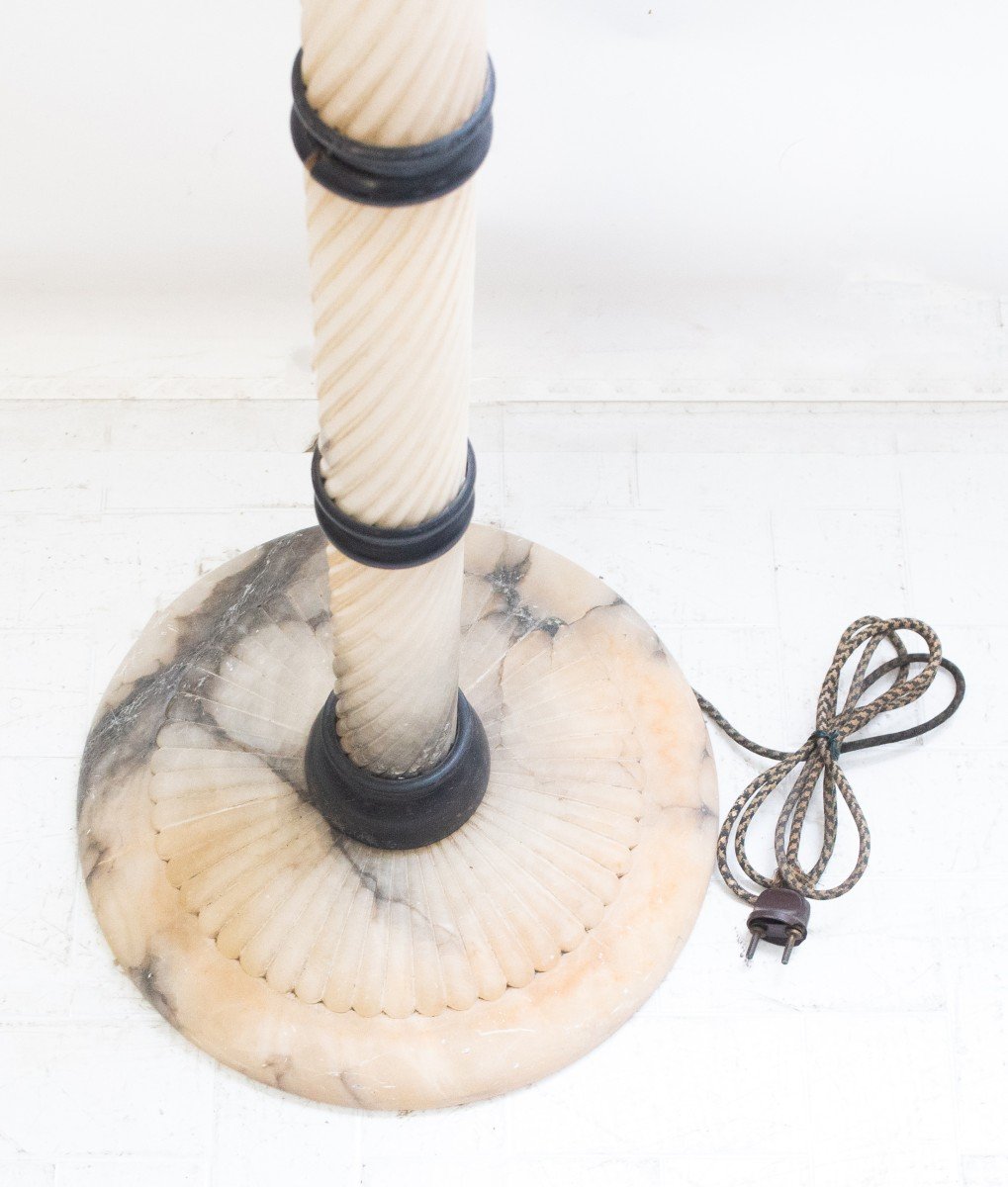 Designer Alabaster Floor Lamp, 1930s -photo-1